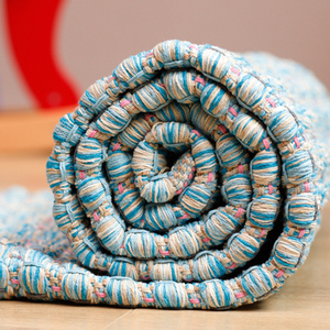 加厚可水洗棉线编织地毯